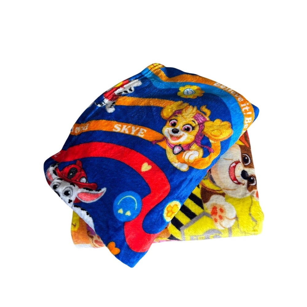 Nickelodeon Paw Patrol (2) Plush Kids Throw Blanket Soft 46" x 60" Cozy GIFT NEW